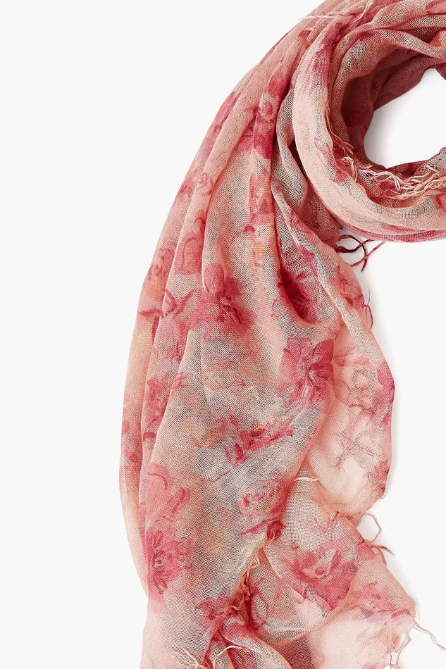 Chan Luu Scarves Cashmere And Silk Scarf Mauve French Floral 8211 Women