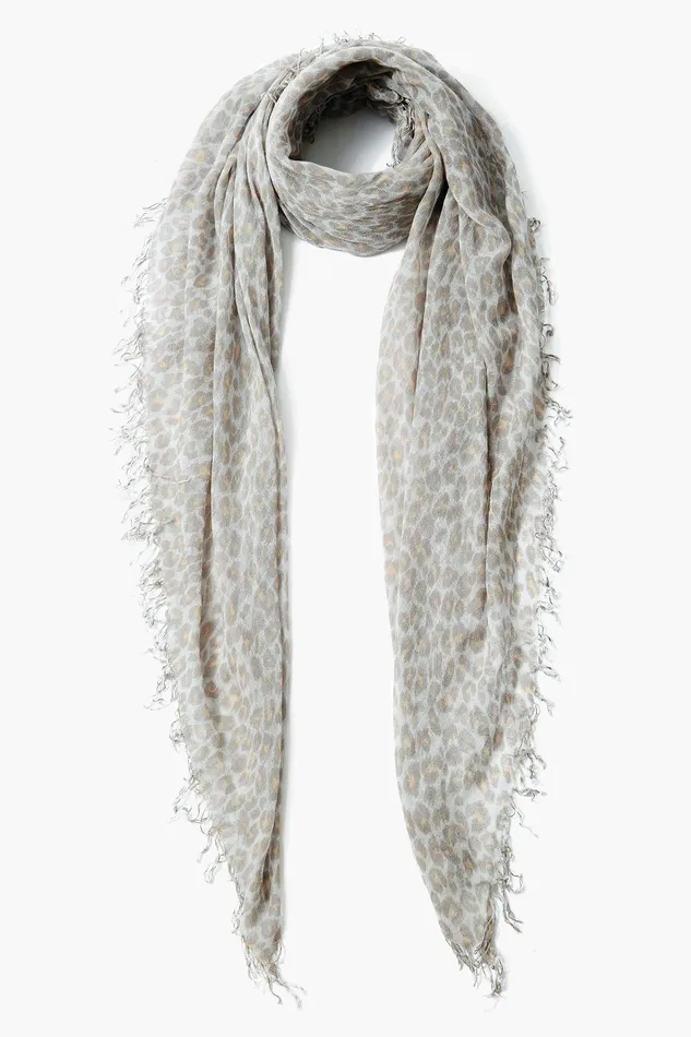 Chan Luu Scarves Cashmere And SilkScarf White Leopard 8211 Women