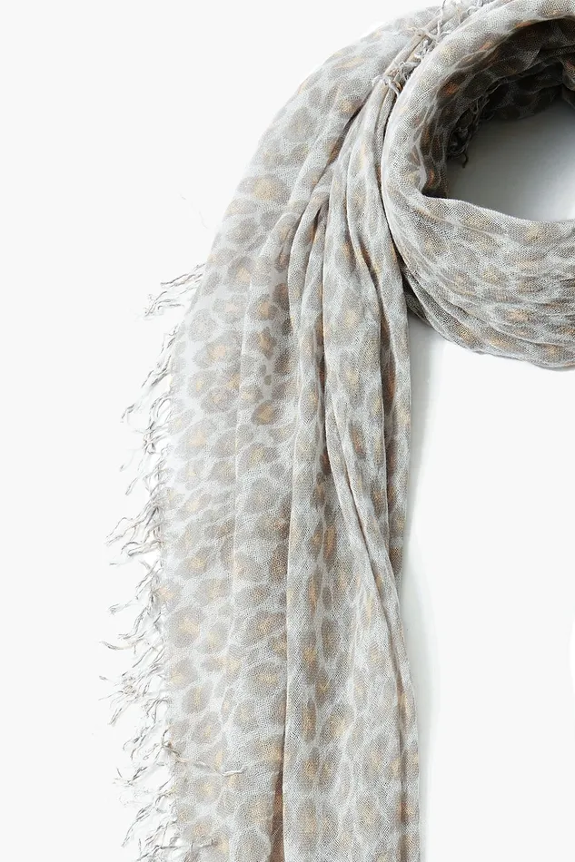 Chan Luu Scarves Cashmere And SilkScarf White Leopard 8211 Women