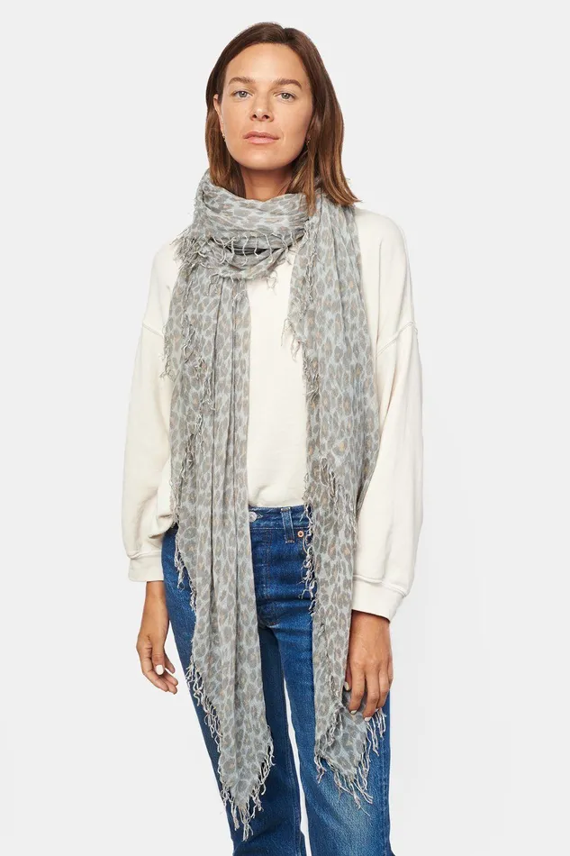 Chan Luu Scarves Cashmere And SilkScarf White Leopard 8211 Women
