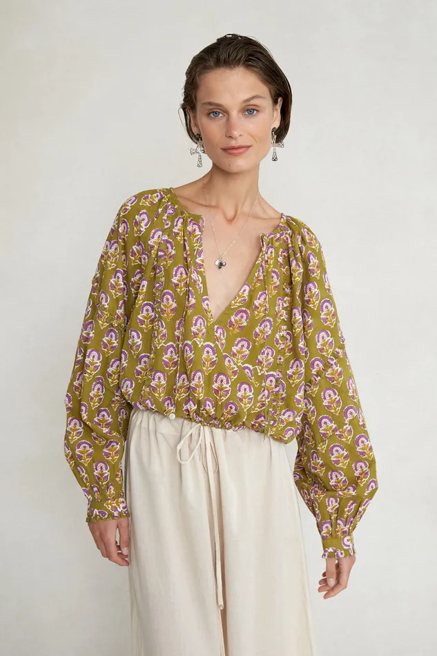 Chan Luu Tops Greta Blouse Willow 8211 Women