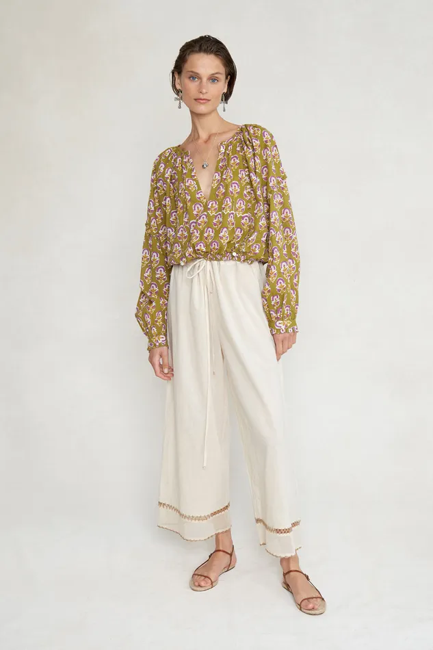 Chan Luu Tops Greta Blouse Willow 8211 Women