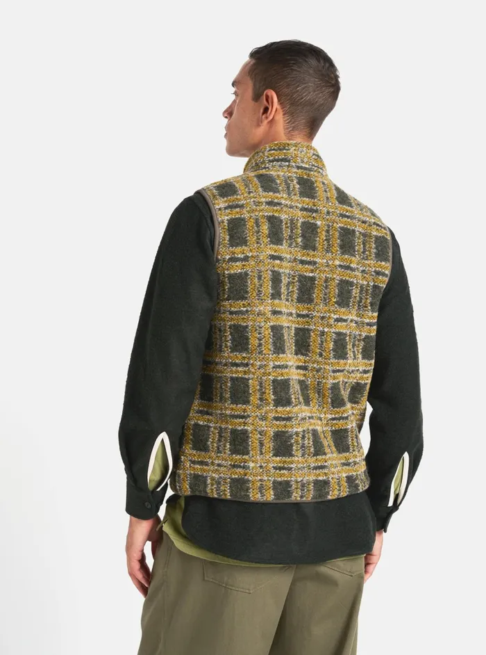 Climbing Gilet In Grey Jacquard Fleece Men Universal Works Fleece