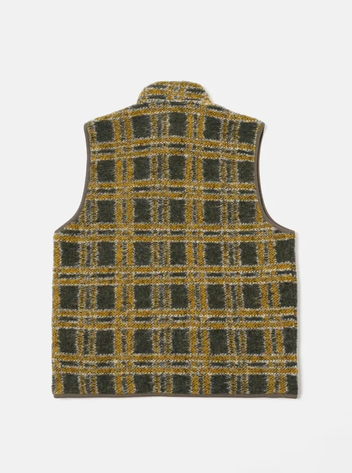 Climbing Gilet In Grey Jacquard Fleece Men Universal Works Fleece