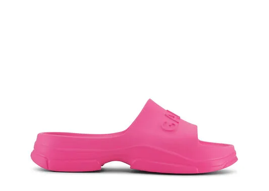 ClothingAccessoriesShoes GANNI Flats Pink Pool Slide Sandals Shocking Pink