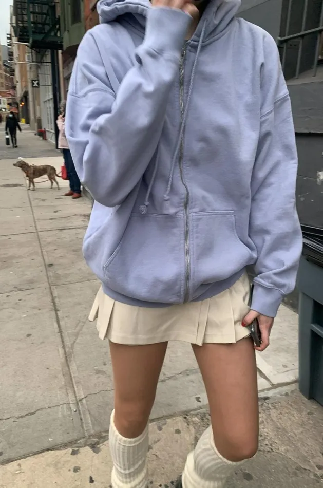 Clothing Christy Light Blue Hoodie Brandy Melville SWEATPANTS and SWEATSHIRTS
