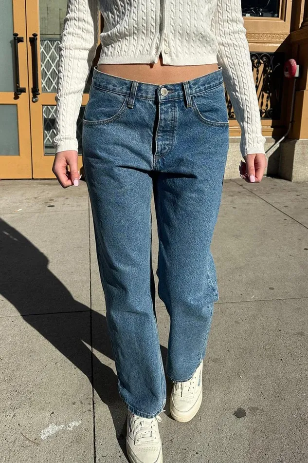 Clothing Eliana Medium Wash Jeans Brandy Melville JEANS