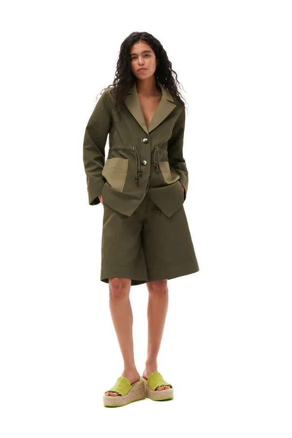 Clothing GANNI CoOrds Heavy Twill Jacket Kalamata Clothing GANNI CoOrds Heavy Twill Jacket Kalamata