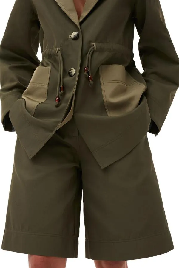 Clothing GANNI CoOrds Heavy Twill Jacket Kalamata Clothing GANNI CoOrds Heavy Twill Jacket Kalamata