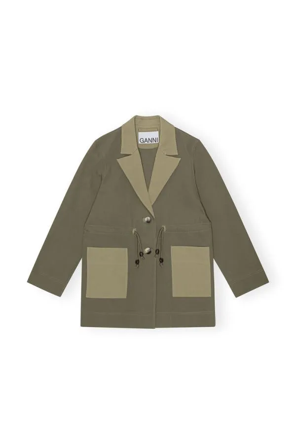 Clothing GANNI CoOrds Heavy Twill Jacket Kalamata Clothing GANNI CoOrds Heavy Twill Jacket Kalamata