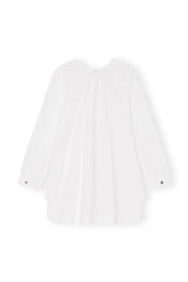 Clothing GANNI Dresses Cotton Poplin Squareneck Mini Dress Bright White Clothing GANNI Dresses Cotton Poplin Squareneck Mini Dress Bright White