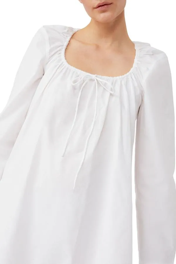 Clothing GANNI Dresses Cotton Poplin Squareneck Mini Dress Bright White Clothing GANNI Dresses Cotton Poplin Squareneck Mini Dress Bright White