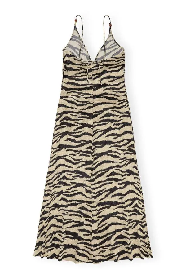 Clothing GANNI Dresses Crinkled Satin Maxi Strap Dress Pale Khaki Clothing GANNI Dresses Crinkled Satin Maxi Strap Dress Pale Khaki