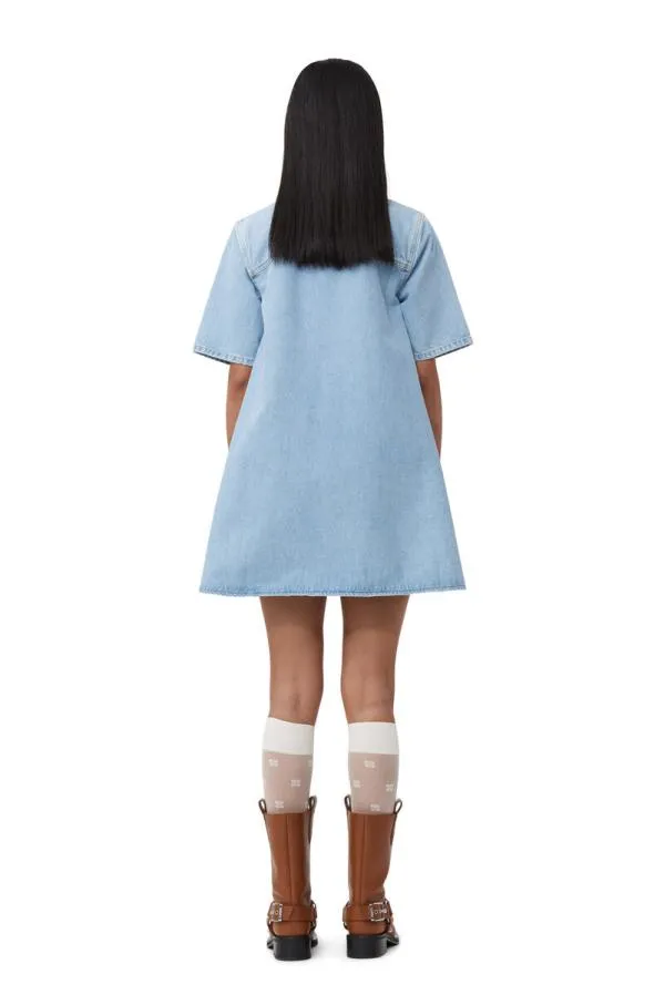Clothing GANNI Dresses Cutline Denim Mini Dress Mid Blue Vintage Clothing GANNI Dresses Cutline Denim Mini Dress Mid Blue Vintage