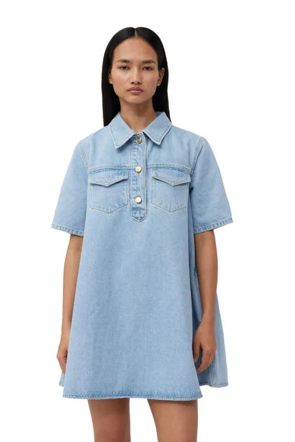 Clothing GANNI Dresses Cutline Denim Mini Dress Mid Blue Vintage Clothing GANNI Dresses Cutline Denim Mini Dress Mid Blue Vintage