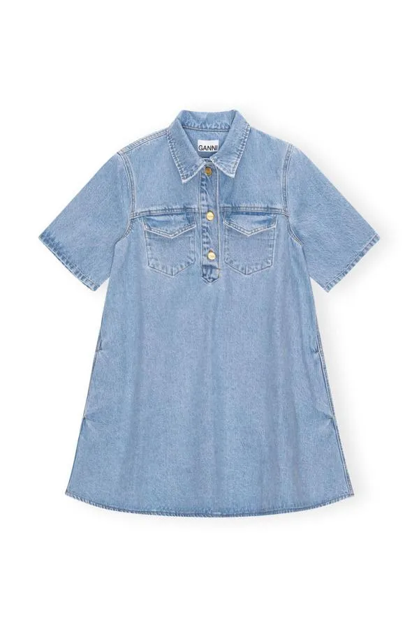 Clothing GANNI Dresses Cutline Denim Mini Dress Mid Blue Vintage Clothing GANNI Dresses Cutline Denim Mini Dress Mid Blue Vintage