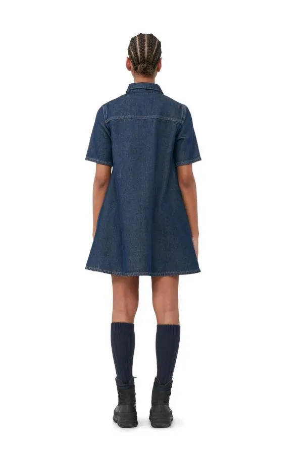 Clothing GANNI Dresses Heavy Denim Mini Dress Rinse Clothing GANNI Dresses Heavy Denim Mini Dress Rinse