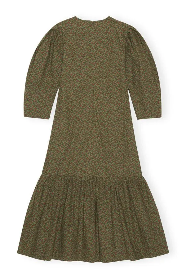 Clothing GANNI Dresses Printed Cotton Vneck Maxi Dress Avocado Clothing GANNI Dresses Printed Cotton Vneck Maxi Dress Avocado