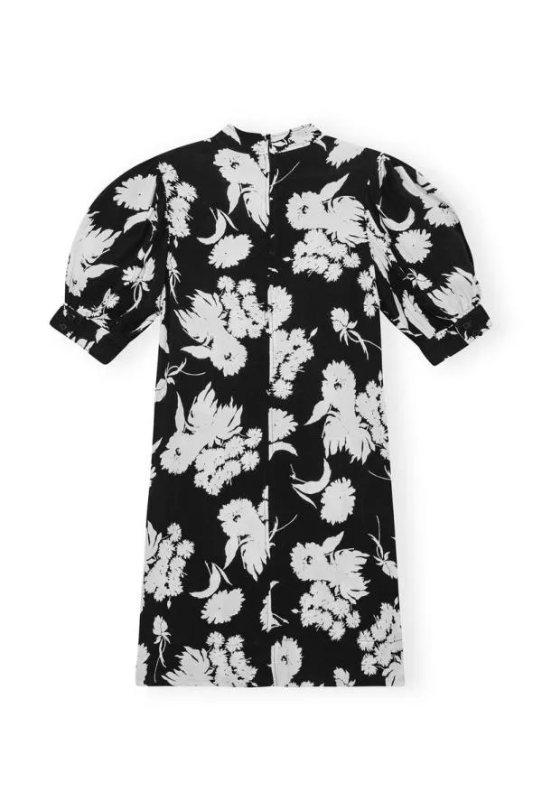 Clothing GANNI Dresses Printed Crepe Mini Dress Black
