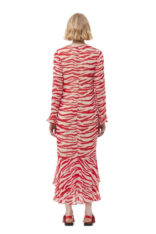 Clothing GANNI Dresses Printed Light Georgette Maxi Dress Castle Wall Clothing GANNI Dresses Printed Light Georgette Maxi Dress Castle Wall