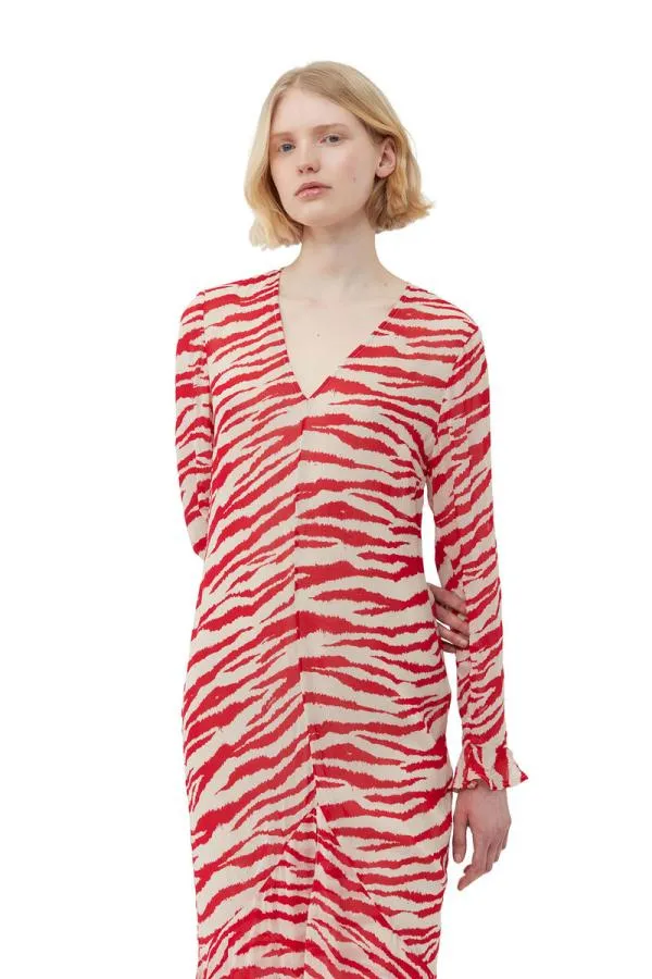 Clothing GANNI Dresses Printed Light Georgette Maxi Dress Castle Wall Clothing GANNI Dresses Printed Light Georgette Maxi Dress Castle Wall