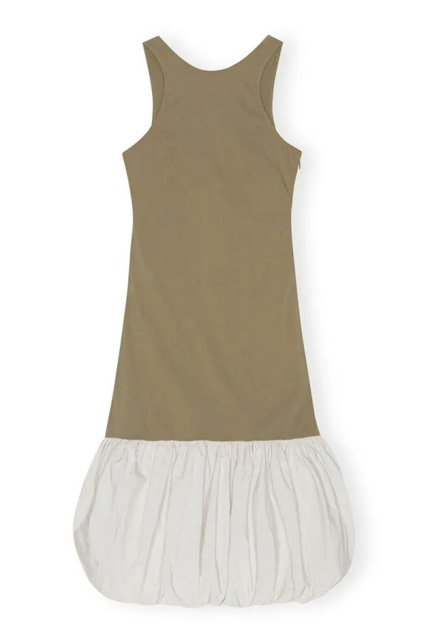Clothing GANNI Dresses Taffeta Mix Open Back Dress Aloe Clothing GANNI Dresses Taffeta Mix Open Back Dress Aloe