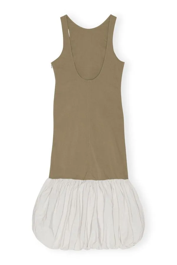 Clothing GANNI Dresses Taffeta Mix Open Back Dress Aloe Clothing GANNI Dresses Taffeta Mix Open Back Dress Aloe