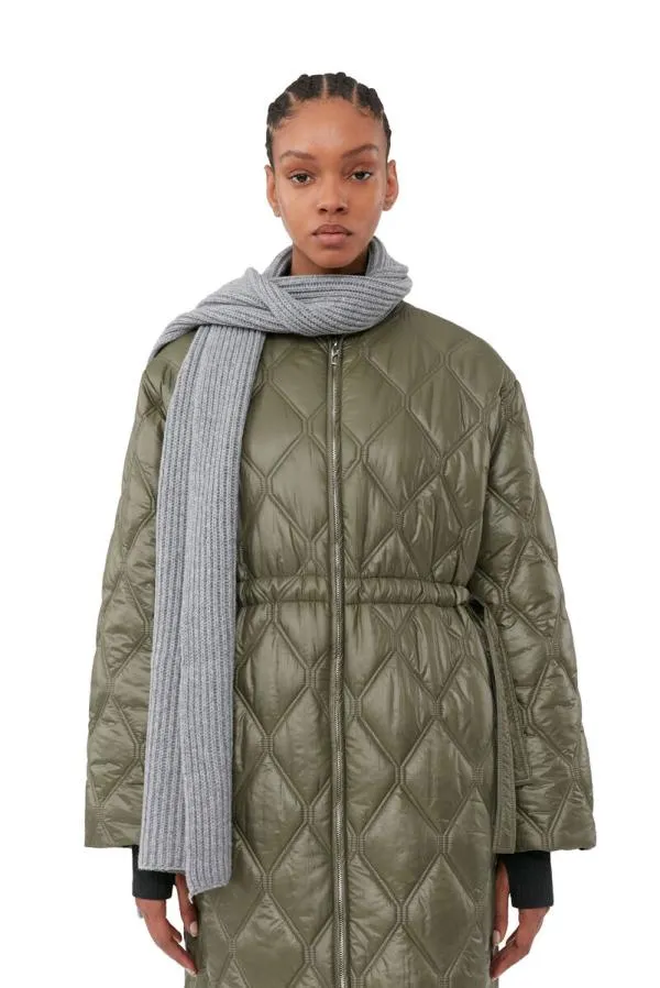 Clothing GANNI Extended Sizes Green Shiny Quilt Long Coat Kalamata Clothing GANNI Extended Sizes Green Shiny Quilt Long Coat Kalamata