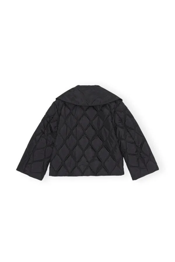 Clothing GANNI Extended Sizes Ripstop Quilt Jacket Black Clothing GANNI Extended Sizes Ripstop Quilt Jacket Black
