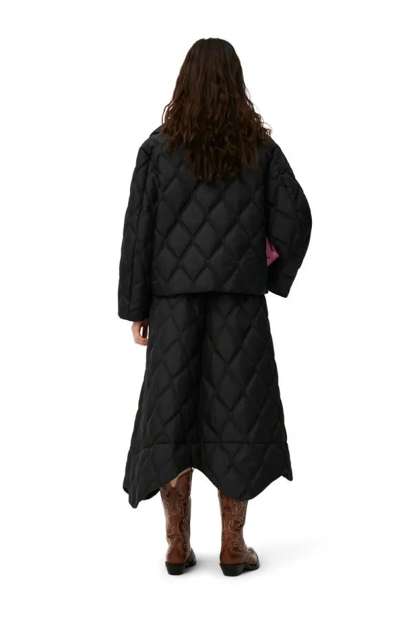 Clothing GANNI Extended Sizes Ripstop Quilt Jacket Black Clothing GANNI Extended Sizes Ripstop Quilt Jacket Black