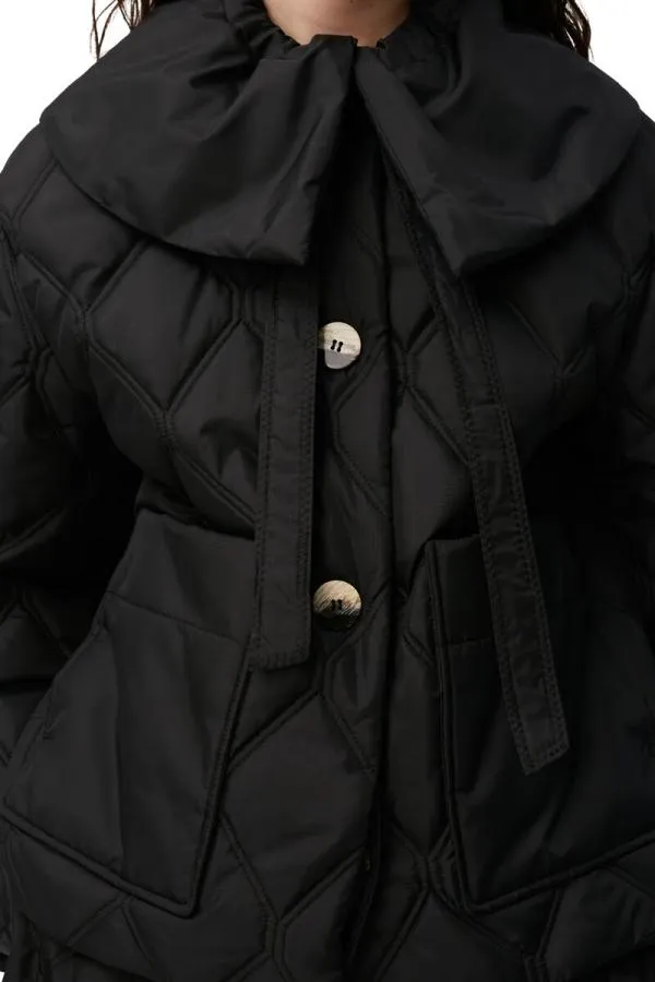 Clothing GANNI Extended Sizes Ripstop Quilt Jacket Black Clothing GANNI Extended Sizes Ripstop Quilt Jacket Black