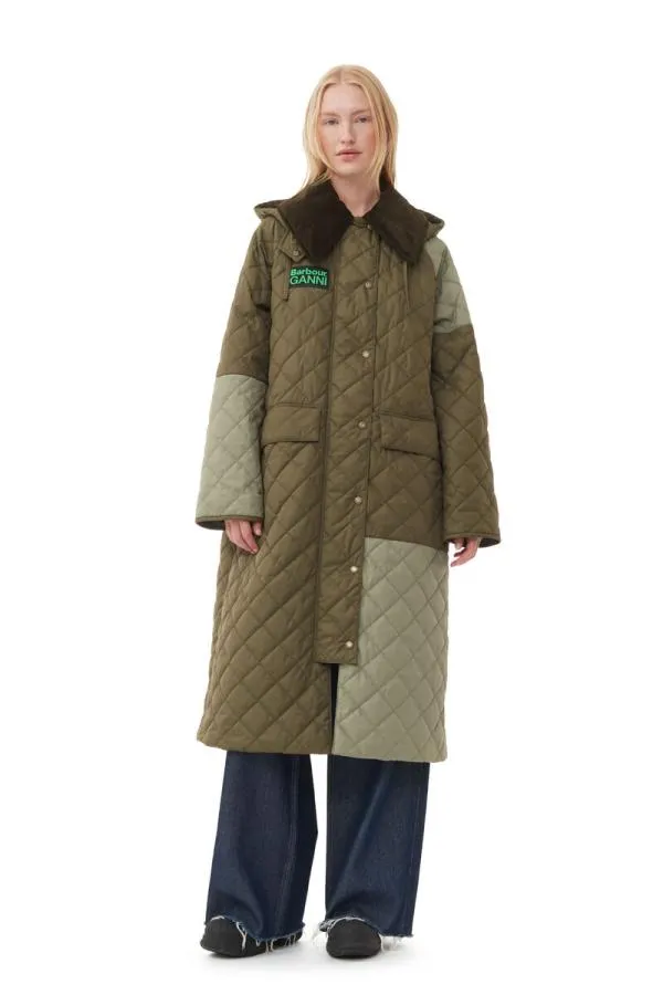 Clothing GANNI Outerwear X Barbour Burghley Quilted Jacket Kalamata