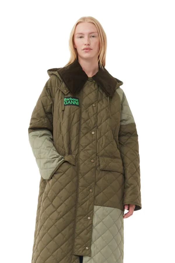 Clothing GANNI Outerwear X Barbour Burghley Quilted Jacket Kalamata