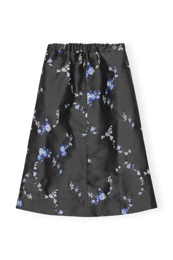 Clothing GANNI Skirts 3D Jacquard Elasticated Midi Skirt Black Clothing GANNI Skirts 3D Jacquard Elasticated Midi Skirt Black