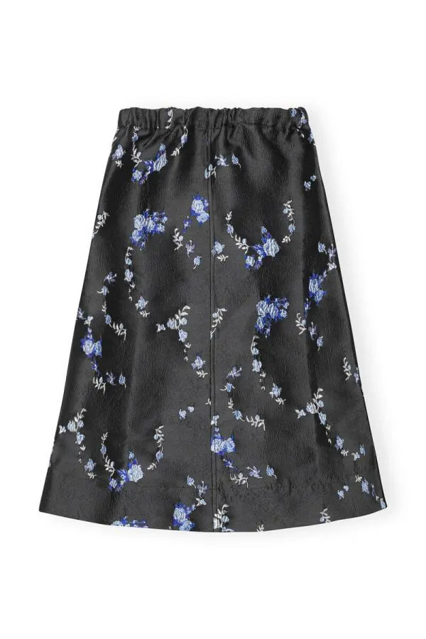 Clothing GANNI Skirts 3D Jacquard Elasticated Midi Skirt Black Clothing GANNI Skirts 3D Jacquard Elasticated Midi Skirt Black