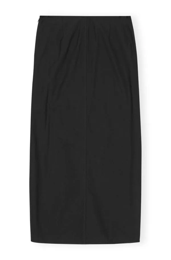 Clothing GANNI Skirts Black Drapey Melange Midi Skirt Black