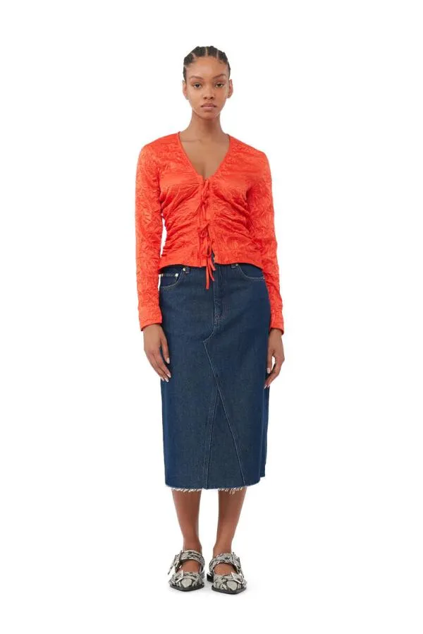 Clothing GANNI Skirts Heavy Denim Midi Skirt Rinse