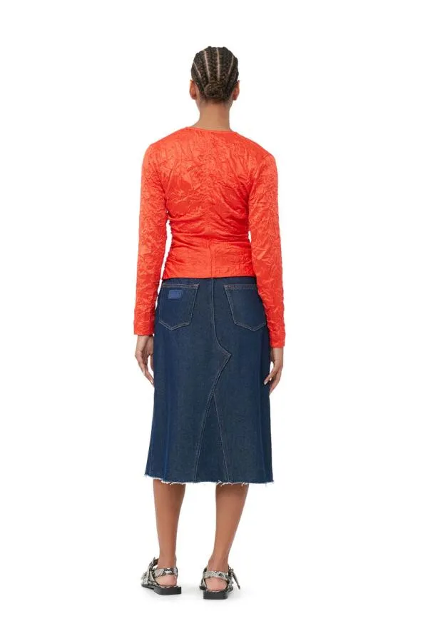 Clothing GANNI Skirts Heavy Denim Midi Skirt Rinse Clothing GANNI Skirts Heavy Denim Midi Skirt Rinse