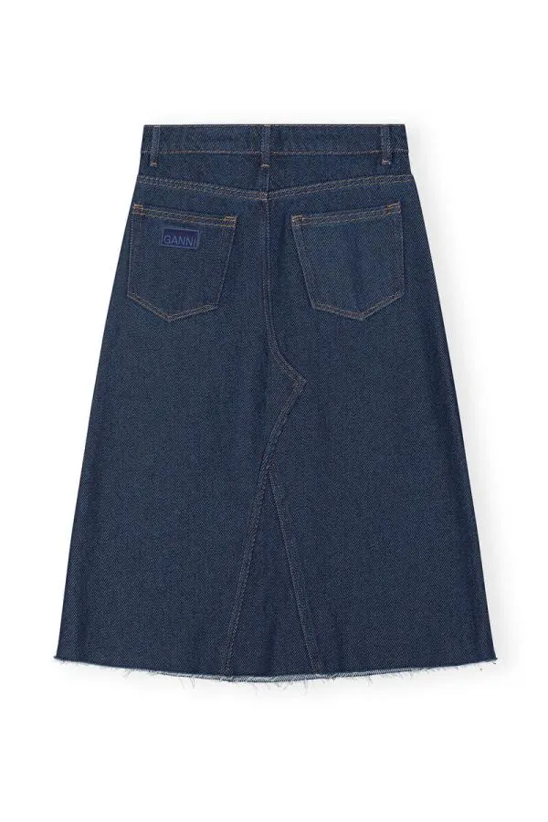 Clothing GANNI Skirts Heavy Denim Midi Skirt Rinse Clothing GANNI Skirts Heavy Denim Midi Skirt Rinse