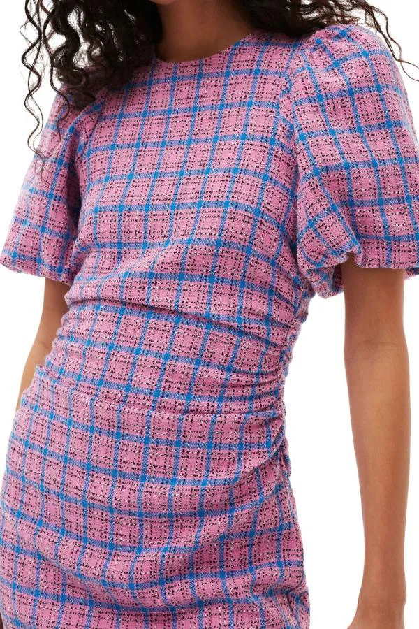 Clothing GANNI Suiting Check Suiting Mini Dress Wild Orchid Clothing GANNI Suiting Check Suiting Mini Dress Wild Orchid