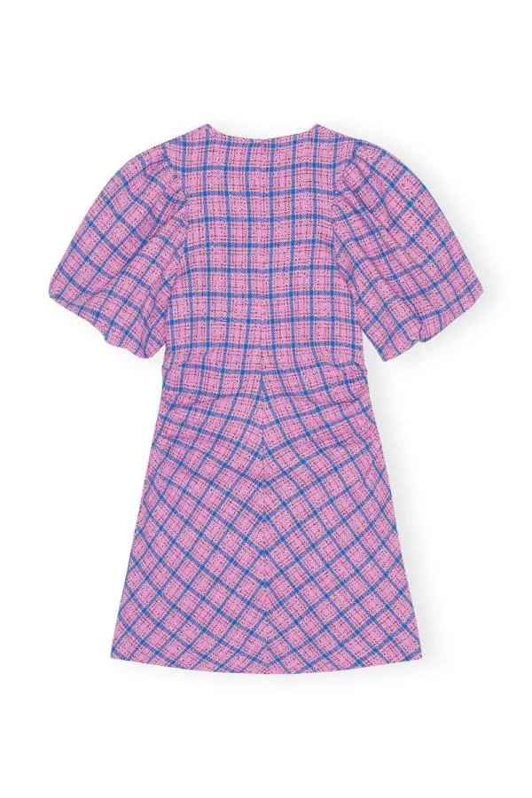 Clothing GANNI Suiting Check Suiting Mini Dress Wild Orchid Clothing GANNI Suiting Check Suiting Mini Dress Wild Orchid