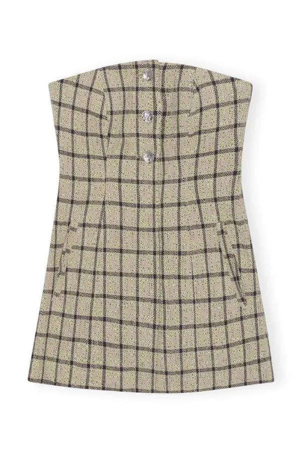 Clothing GANNI Suiting Check Suiting Strapless Top Tender Shoots