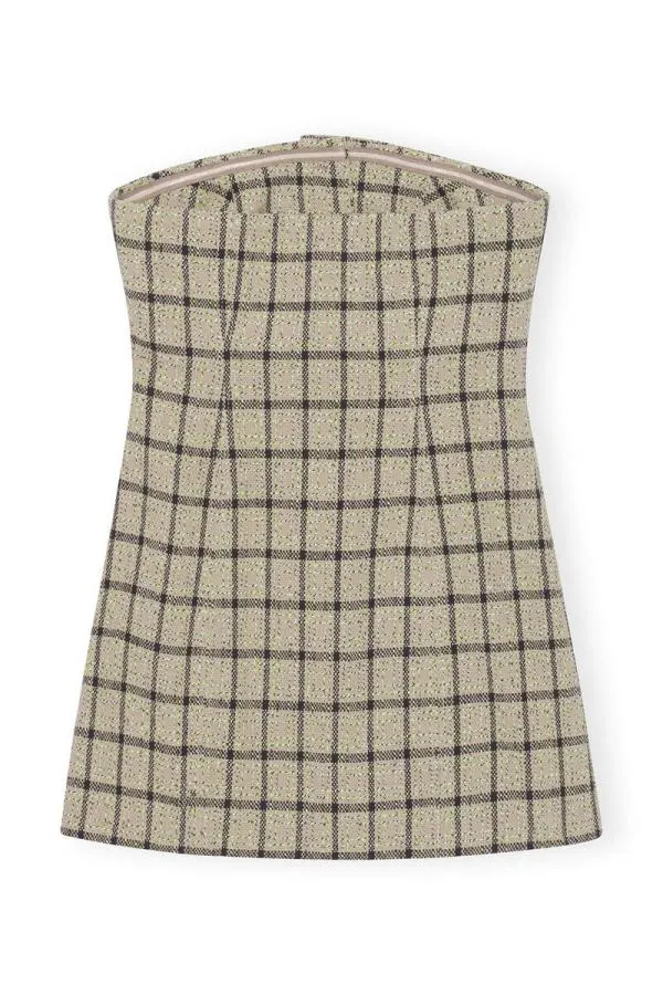 Clothing GANNI Suiting Check Suiting Strapless Top Tender Shoots