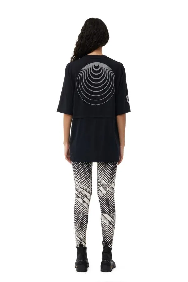 Clothing GANNI TShirts Active Mesh Layered Tshirt Black Clothing GANNI TShirts Active Mesh Layered Tshirt Black
