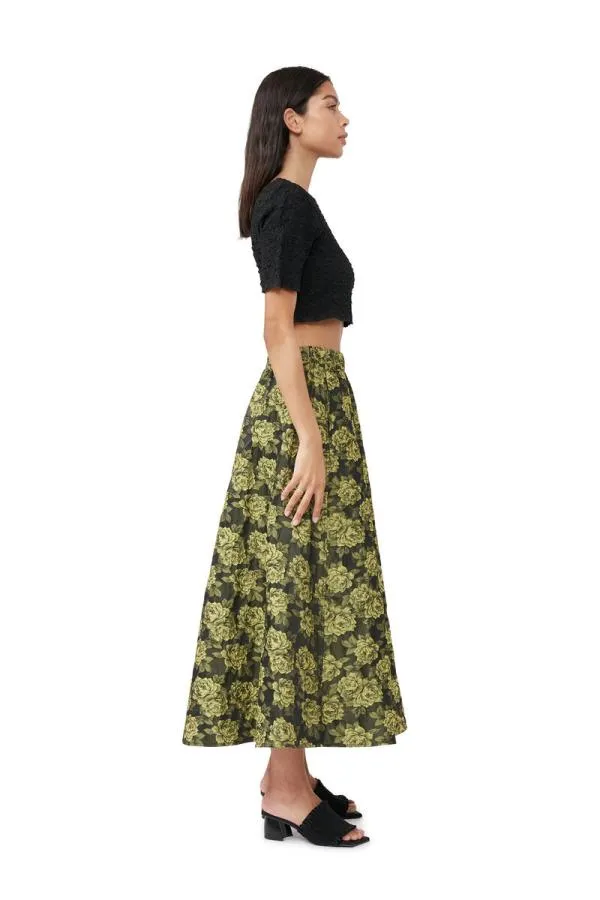 Clothing GANNI Tops Black Cotton Poplin Oneck Cropped Smock Top Black Clothing GANNI Tops Black Cotton Poplin Oneck Cropped Smock Top Black