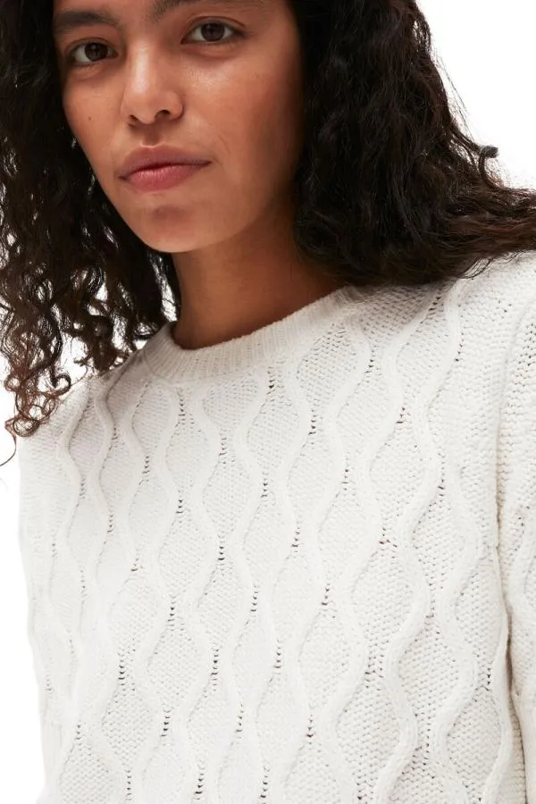Clothing GANNI Tops Cotton Cable Open Back Top Bright White Clothing GANNI Tops Cotton Cable Open Back Top Bright White