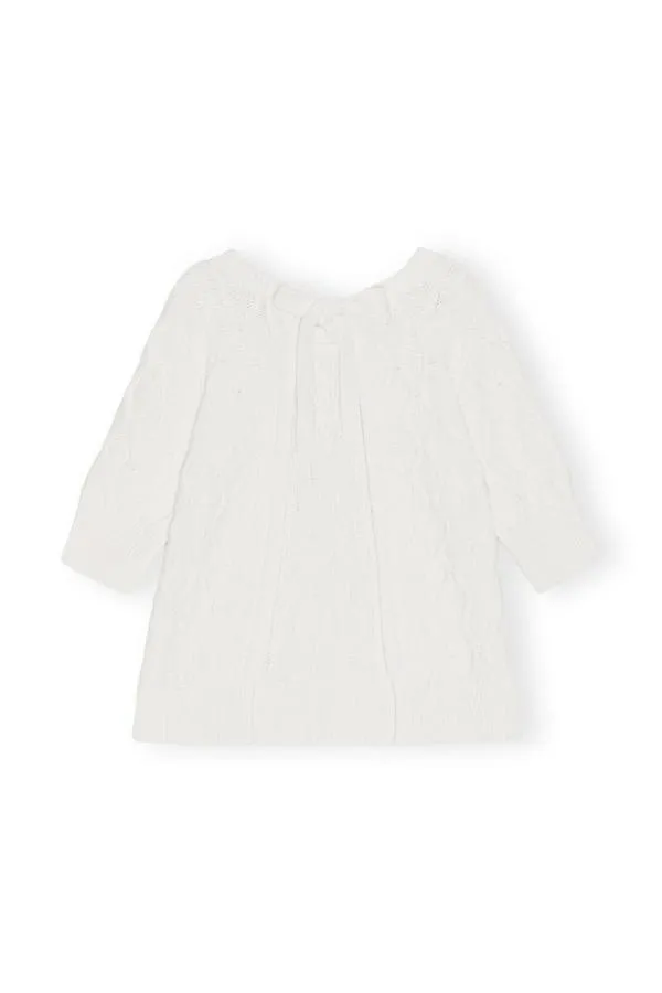 Clothing GANNI Tops Cotton Cable Open Back Top Bright White Clothing GANNI Tops Cotton Cable Open Back Top Bright White