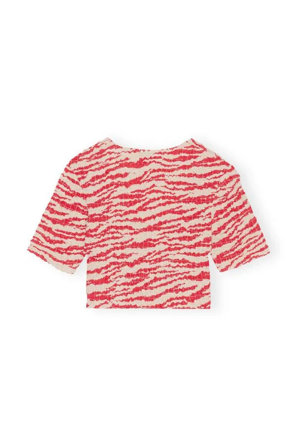 Clothing GANNI Tops Printed Georgette Cropped Smock Blouse Castle Wall Clothing GANNI Tops Printed Georgette Cropped Smock Blouse Castle Wall