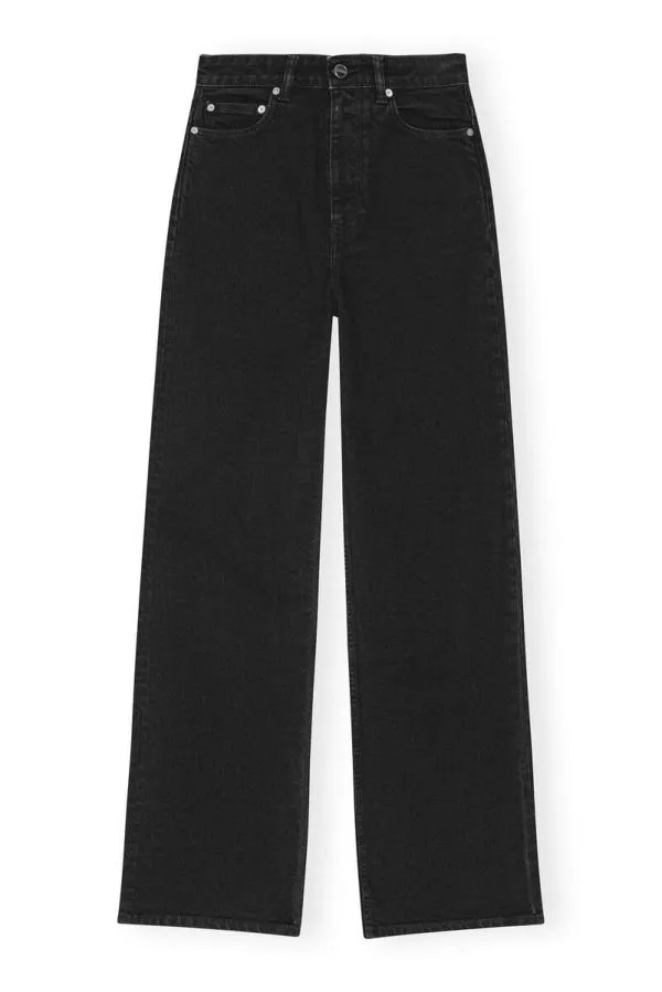 Clothing GANNI Trousers Washed Black Andi Jeans Washed Blackblack