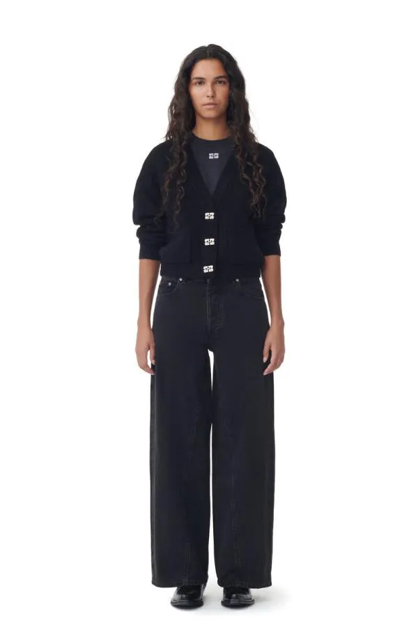 Clothing GANNI Trousers Washed Black Joezy Jeans Washed Blackblack